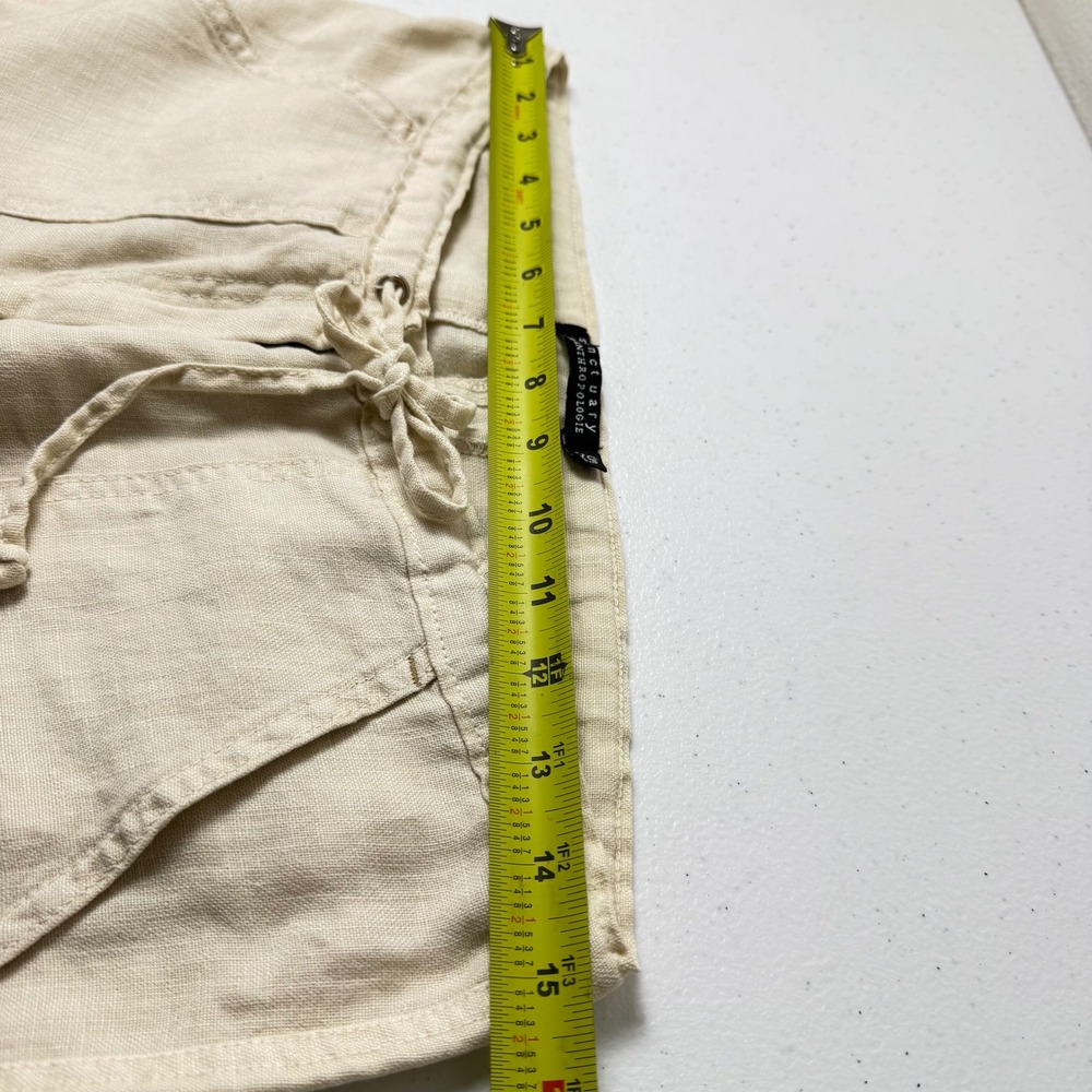 Sanctuary Anthropologie Linen Pants Beige Wide Leg Drawstring XS Summer Resort - Picture 5 of 9